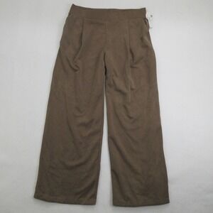 Ododos Womens Pants XL Brown Wide Leg Pull On Pockets Stretch New